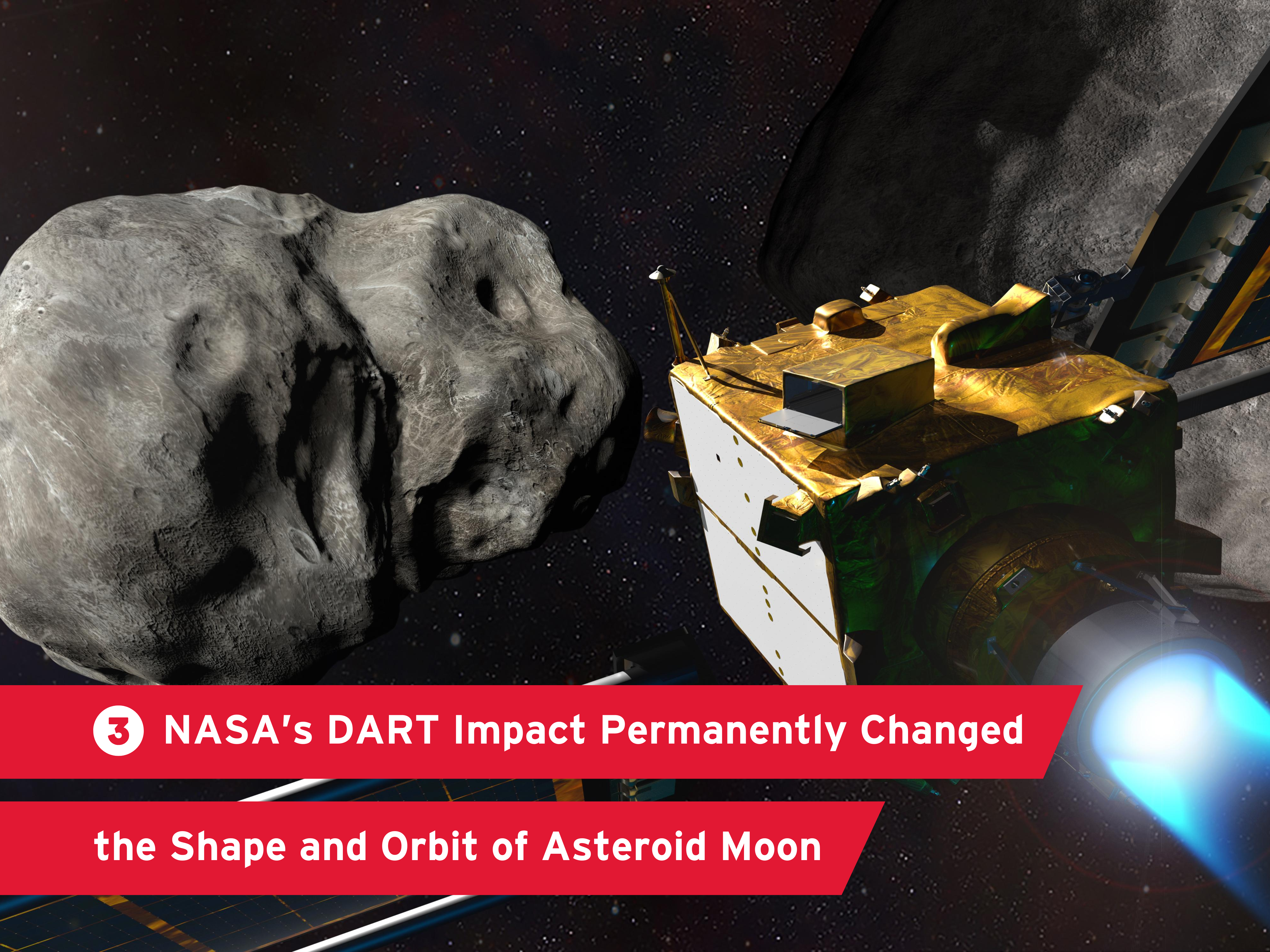 3. NASA’s DART Impact Permanently Changed the Shape and Orbit of Asteroid Moon