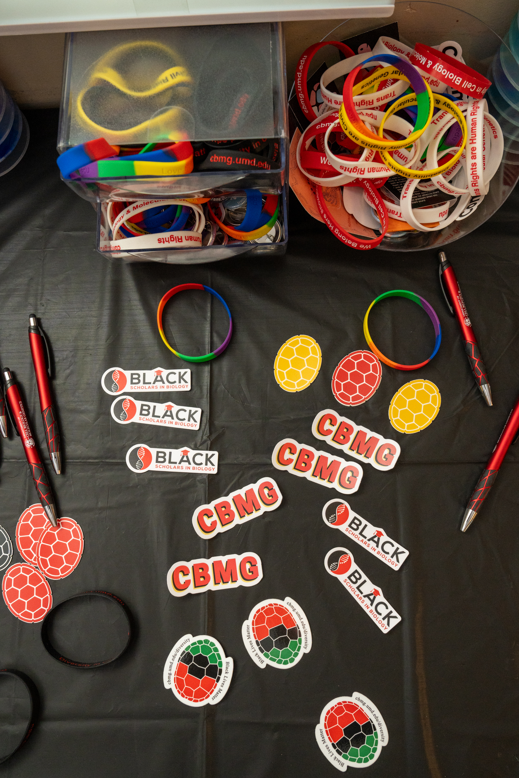 Stickers on a table