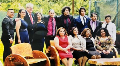 Claudia's whole family at her niece's wedding.