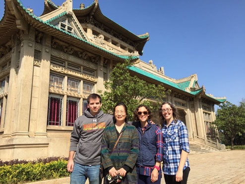 Liu and students visiting Wuhan