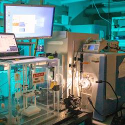 The ultrasensitive high-resolution mass spectrometer in the Nemes lab. Initial funding to build the instrument was provided by the Arnold and Mabel Beckman Foundation.