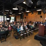 Vice President for Research Gregory F. Ball addressing spectators at Innovate Maryland at the Hall CP.